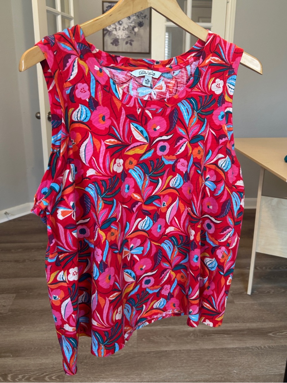 The Pioneer Woman Bright Fuchsia Floral Scoop Neck Tank XL